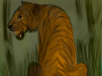 Tiger Sized digital painting illustration art