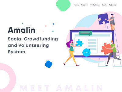 Amalin Landing Page crowdfunding design illustration landing page ui ux