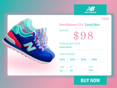 CheckOut adidas adobexd blue candy checkout dailyui dailyui 002 design gradient logo newbalance pink