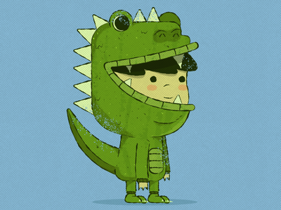 Dino 2d arte characters design illustration ilustración vector