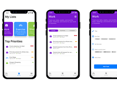 Task Manager App app app design branding check list design event app iphone iphone app iphone x mobile task manager ui ux design visual identity