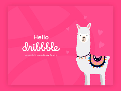 Hello Dribbble hello dribbble lama purple