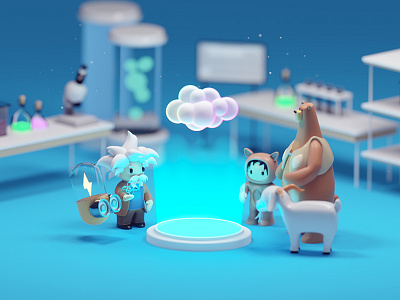 Account Spark Illustrations 3d b3d blender characters design illustration isometric lab render