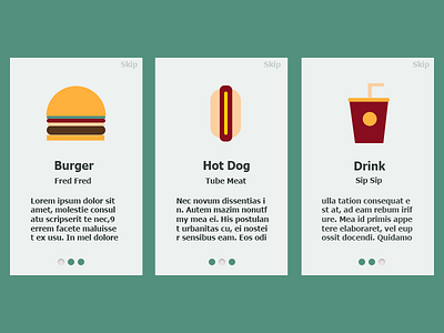 Food Board dailui dailyui fastfood food onboarding