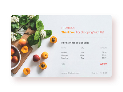 Daily UI Challenge 017 - Email Receipt challenge dailyui design email items receipt ui ux vx