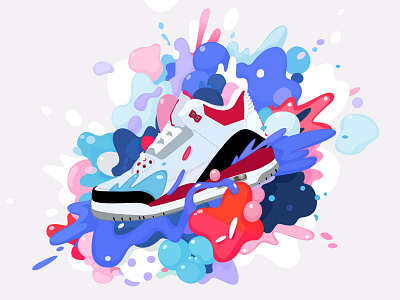 Air Jordan 3 air jordan color fashion prepared chinese ink shoes water drops