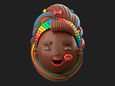 Rocklets Easter Egg Girl 3d candy character chocolate colors easter egg girl illustration render teen