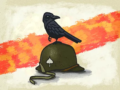 Caw bandofbrothers bird crow helmet memorial war ww2