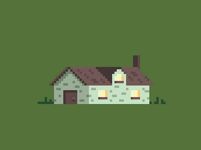 Pixel house art green house illustration pixel pixel art pixelart