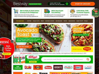 BestWay Online Grocery app branding design product ui ux website