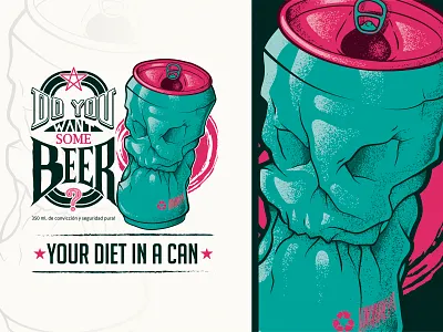 Your diet in a can badge beer craft beer design illustration poster poster art typography