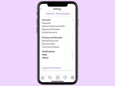 Daily UI Challenge 007 - Settings app dailyui design instagram iphonex settings ui ux ux design