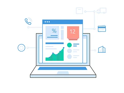 Illustrations 1 ai business chart data illustration integration line start up