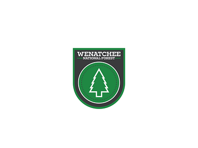 Wenatchee National Forest badge design forest forestry gray green grey icon icon design logo logo design logos patch serif thirty logo challenge thirty logos trees