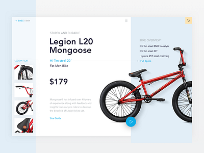 Bike Shop Site Exploration bike bike shop bmx daily ui ecommerce grid design grid layout landing page layout design magazine mtb presentation product page shop store weeklycreatives