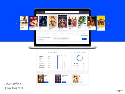 Real Time Box Office Tracker - Movie Ticket App app bookmyshow clean collection landing page minimal movie ui ux web website