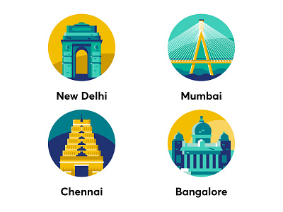 City Illustration Set - Treebo App app branding city design geometry icon illustration minimal treebo ui ux vector web