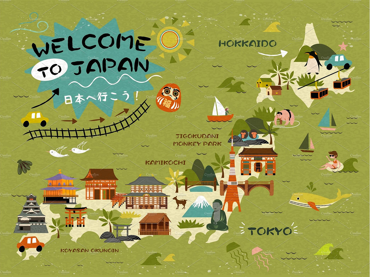 Japan travel map by totallypicRF on Dribbble