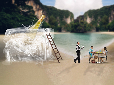 Restraunt Creative bar beach creative couple dating composition couples dating couples ice effect manipulation restaurant creative water glow effect water splash