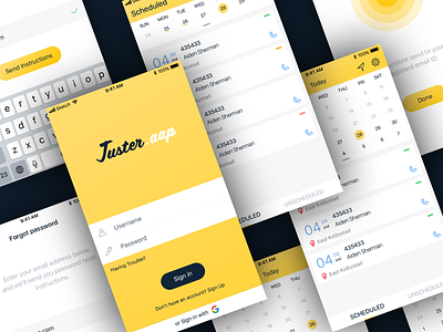 Juster app light theme UI app cleanui design exzeo flat graphics ios iphone ui mobile simple ui ux web