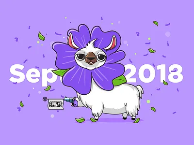 Drama Llama loves Spring 🌸 character cute design drama illustration llama llamas offerzen seasons spring