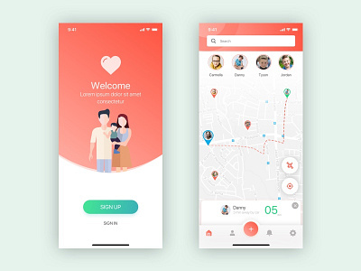 Family app app design flat graphic icon illustration ios iphone mobile ui ux x