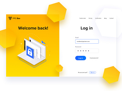 PPC Bee - Log in page log in sign in signup ui ux webdesign website