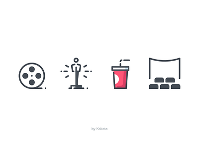 Cinema cine film cinema cinema app coca cola icon icon app icondesign icons icons pack icons set illustration movie viewing oskar pictogram places premiere soda vector