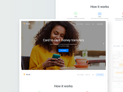 Findo | Card to Card Transfers creditcard ios landing landing page mobile money money transfer ui web