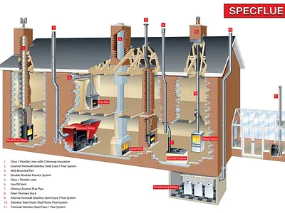 House Of Specflue architecture building cutaway instructional illustration technical illustration technical illustrator technology vector art