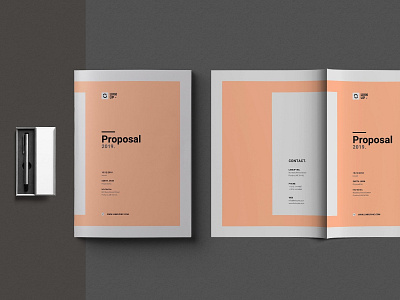 Business Proposal Template branding brochure business catalogue editorial elegant indesign magazine modern orange portfolio proposal studio template