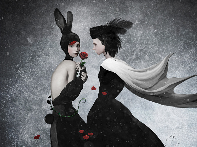 No Water. No Moon. figurative fine art illustration occult woman