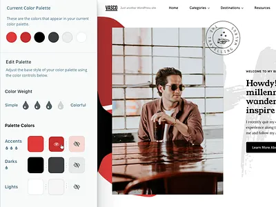 Color Palettes - Editing Colors UI color color palette customizer editor theme ui ux wordpress