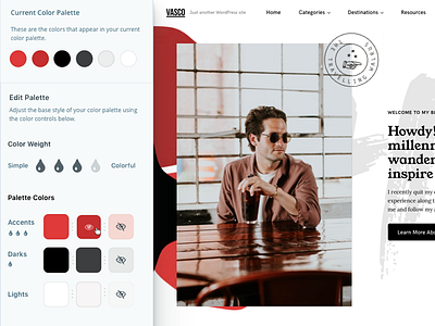 Color Palettes - Editing Colors UI color color palette customizer editor theme ui ux wordpress