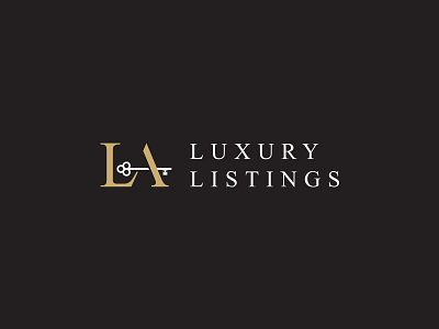 L A Luxury Listings Logo branding brand logo logos clever symbol luxury clean home house realty key gold identity inspiration creative logo design real estate logotype typography idea minimal subtle minimalist simple idea