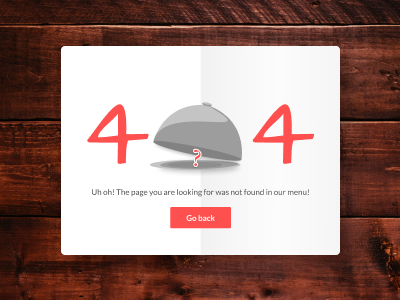 DailyUI #008 - 404 page 404page cooking dailyui errorpage ui uidesign