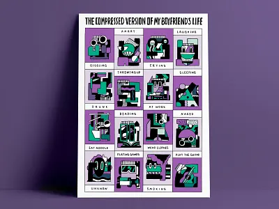 The compressed version of my boyfriend's life cute design draw first illustration people sketch