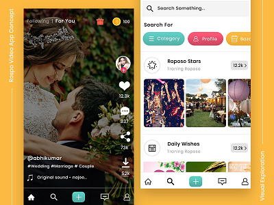 Rosopo Video design flat gradients interaction design mobile app ui ux