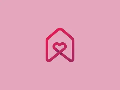 House Of The Heart Logo brand designer graphic designer heart home house logo designer logo for sale logo maker logoground pink stock logos
