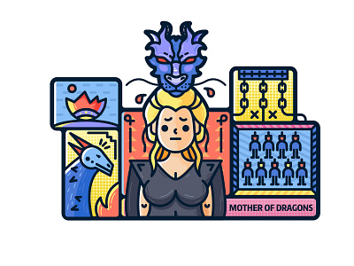 Game of Thrones-Mother of Dragons chains funny hbo illustration khaleesi lines soldier