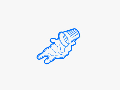 Dont cry over spilled coffee blue coffee cup illustration outline spill spilled
