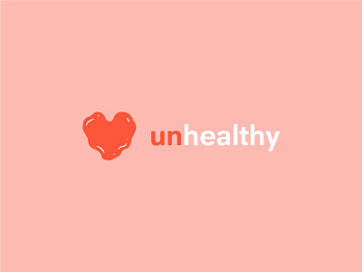 Unhealthy blood healthy heart ketchup logo puke red splat