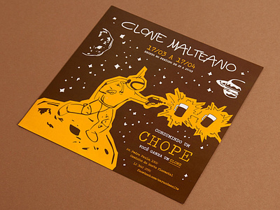 Maltian Clone beer brewery flyer fun space