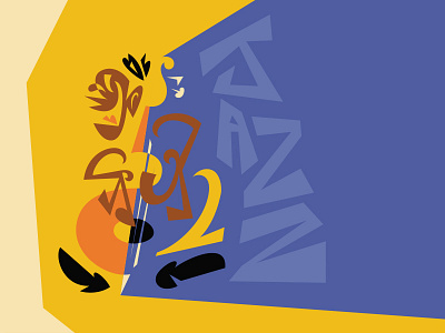 Jazz bass player abstract abstract art bass bass player blues cartoon cartooning character design cubism illustration jazz