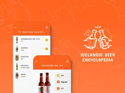 Icelandic Beer Encyclopedia app app design beer list logo simple