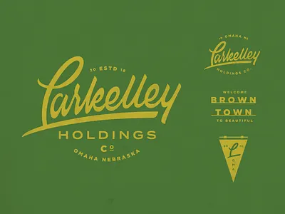 Larkelley Holdings badge lettering logotype script vintage