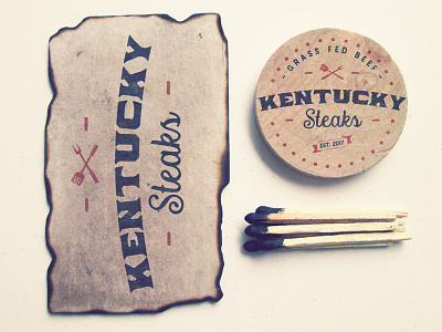 Kentucky Steaks Logo americana badge brand branding design display handcrafted icon kentucky label logo print restaurant retro simple steakhouse typography vintage