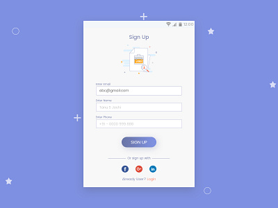 Signup app sign up design blue app signup jobportal sign up sign up screen