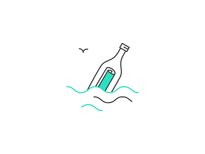 Illustration Design | Applications Empty State applications care.com empty state icon design icon set iconography illustration message in a bottle