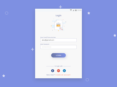 Login app login screen blue app login jobportal login screen login ui